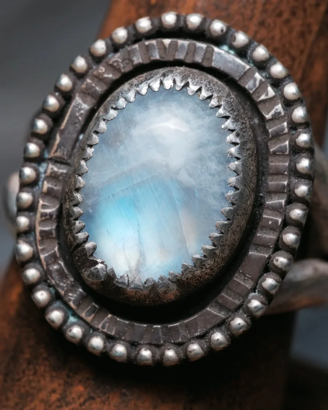 Carnelian and Star Coffin Ring- size 7.25