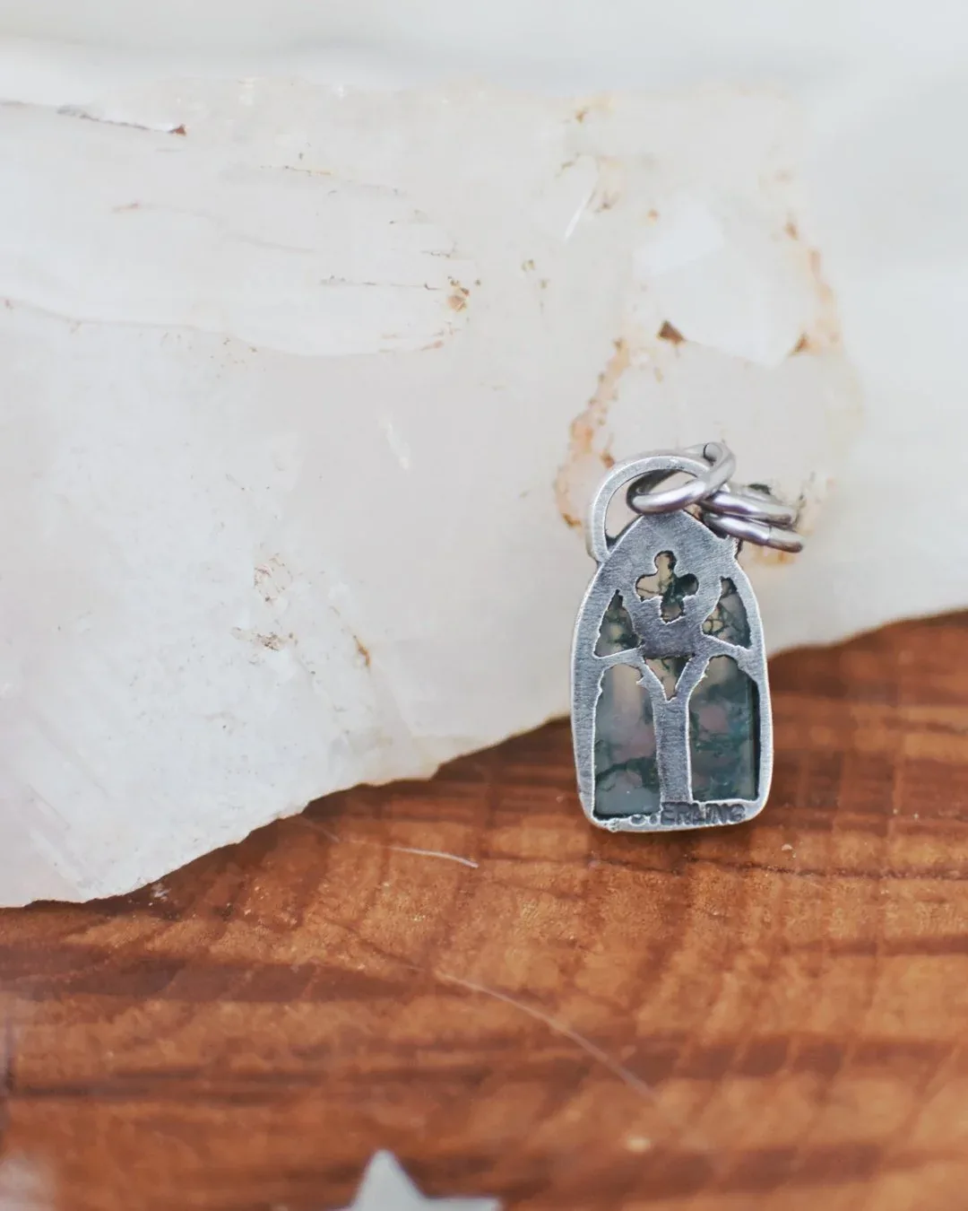 Moss Agate Arch Pendant