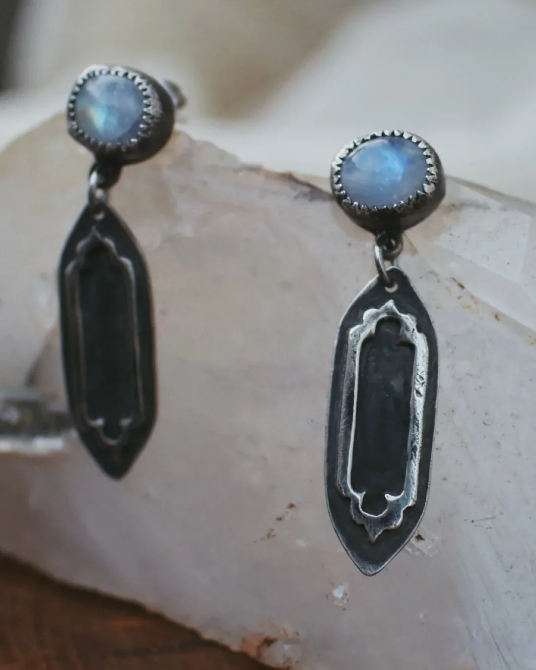 Labradorite & Quatrefoil Earrings