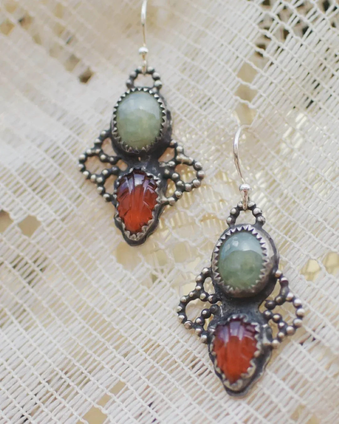 Labradorite & Quatrefoil Earrings
