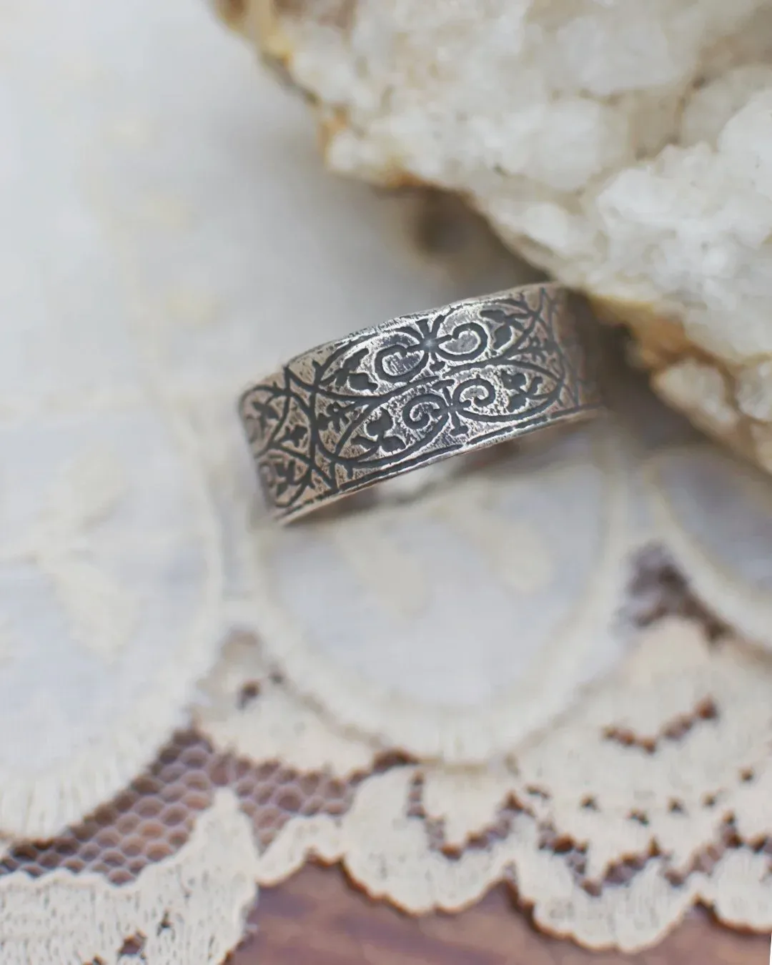 Medieval Lace Etching Rings