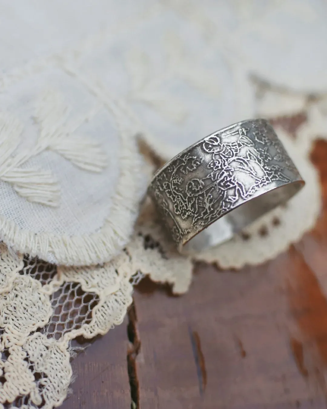 Medieval Lace Etching Rings