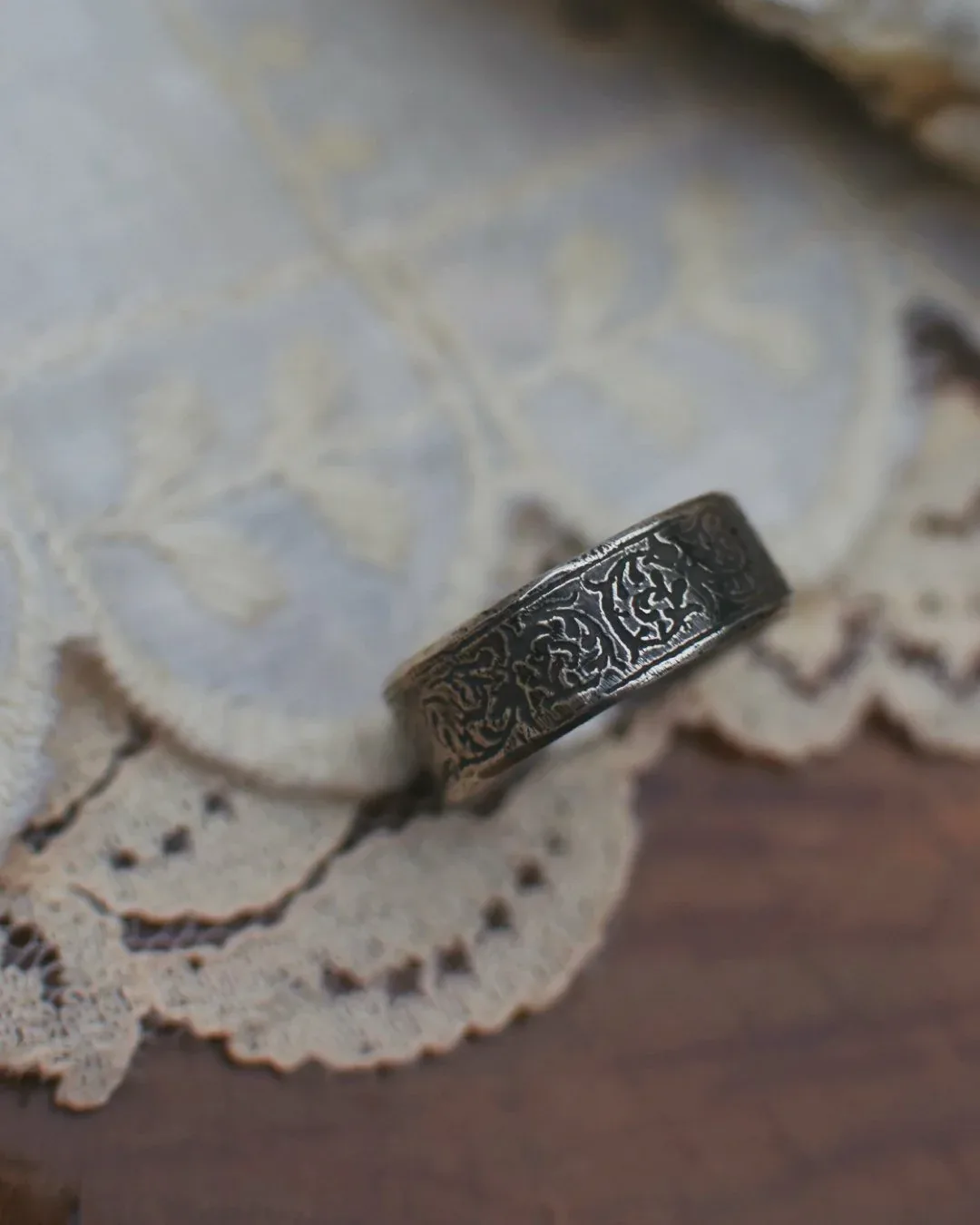 Medieval Lace Etching Rings