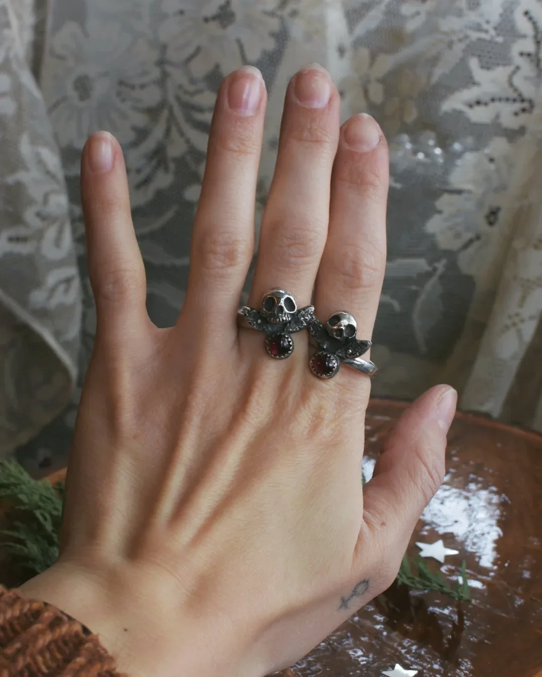 Momento Mori Garnet Ring