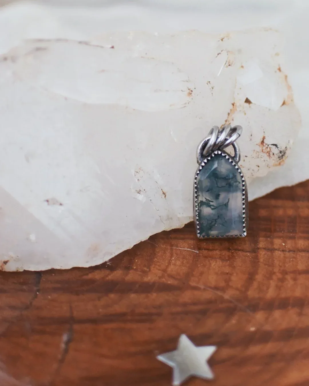 Grey Moonstone &  Spiderweb Earrings