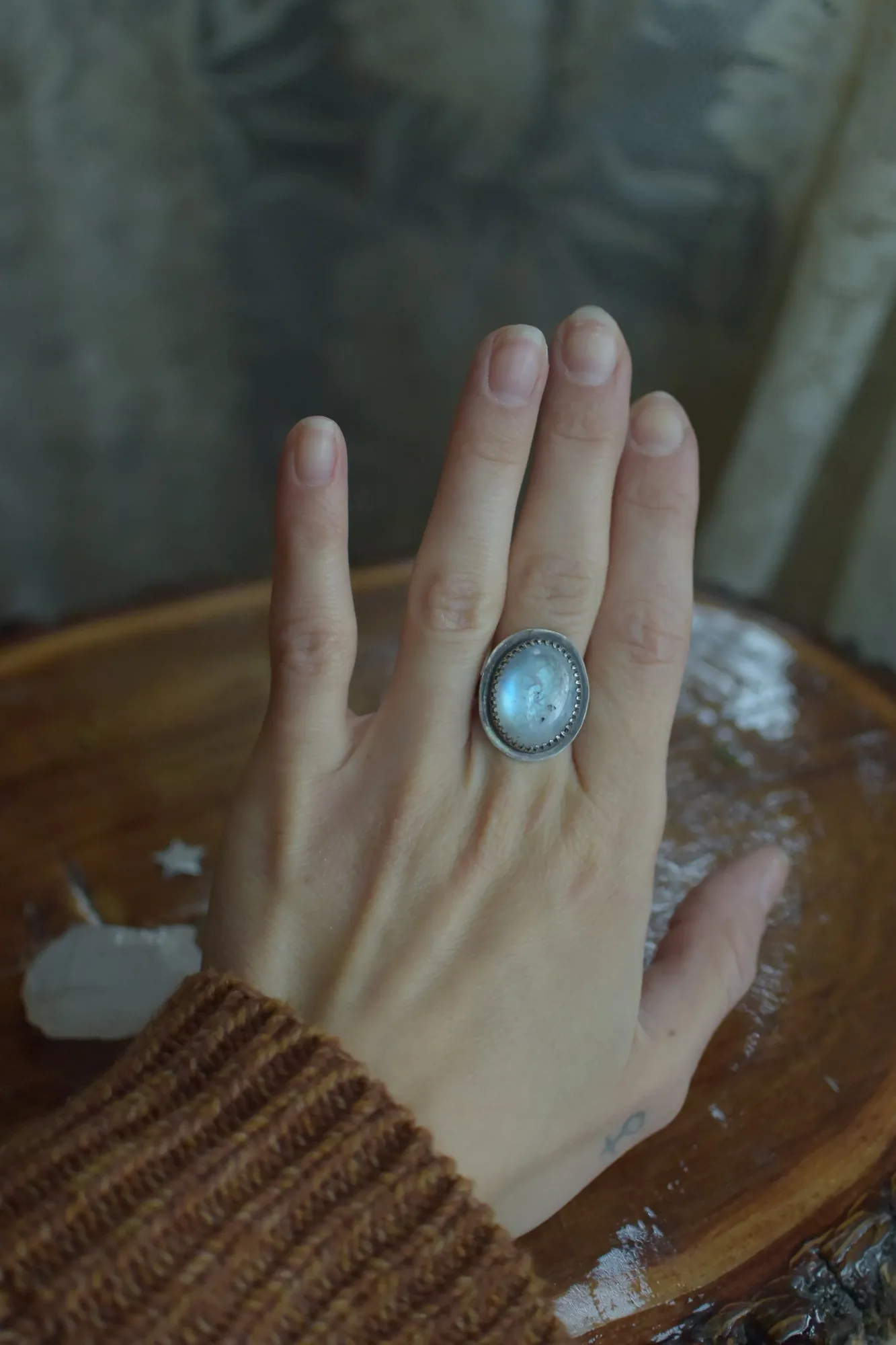 Picasso Jasper Hexagon Ring- Size 9.75