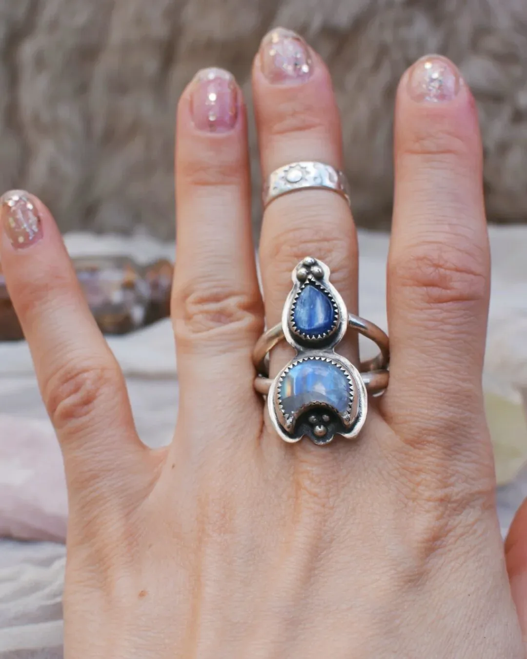 Montana Agate Coffin Ring- Size 7.75