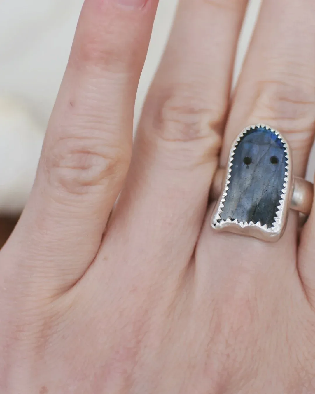 Triple Kyanite Contrast Ring- size 6.25