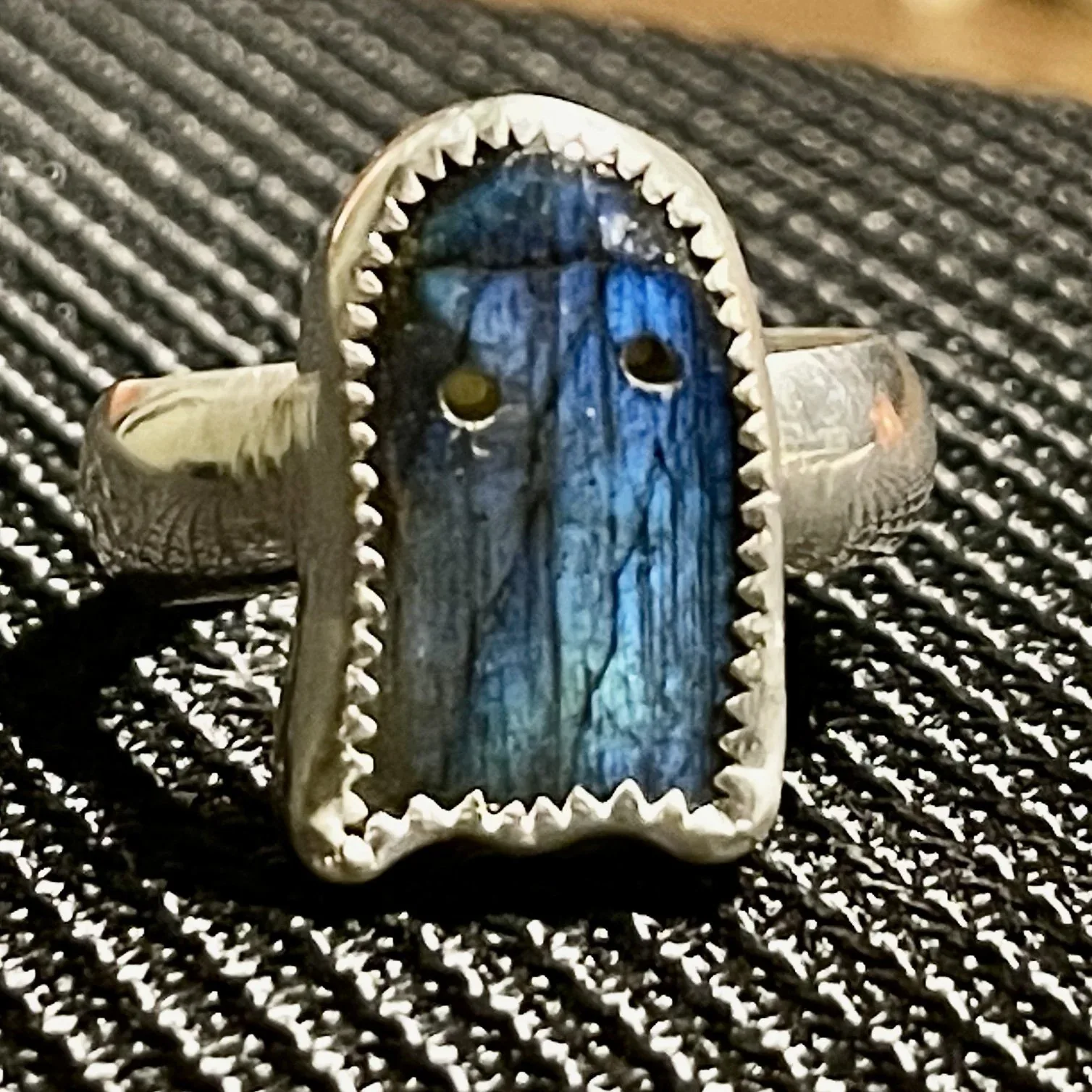 Triple Kyanite Contrast Ring- size 6.25