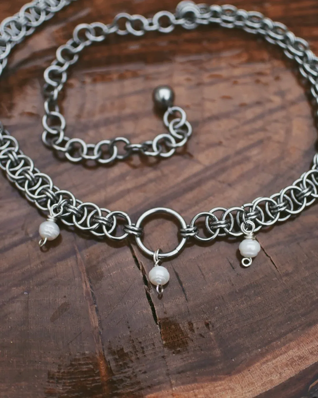 Stainless Steel Celtic Helm Chain Maille Necklace
