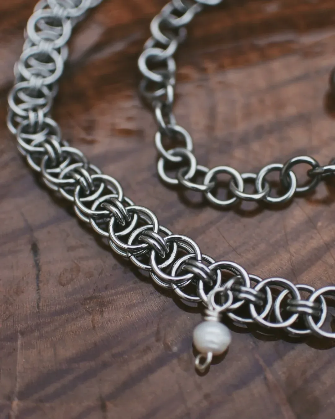 Stainless Steel Celtic Helm Chain Maille Necklace