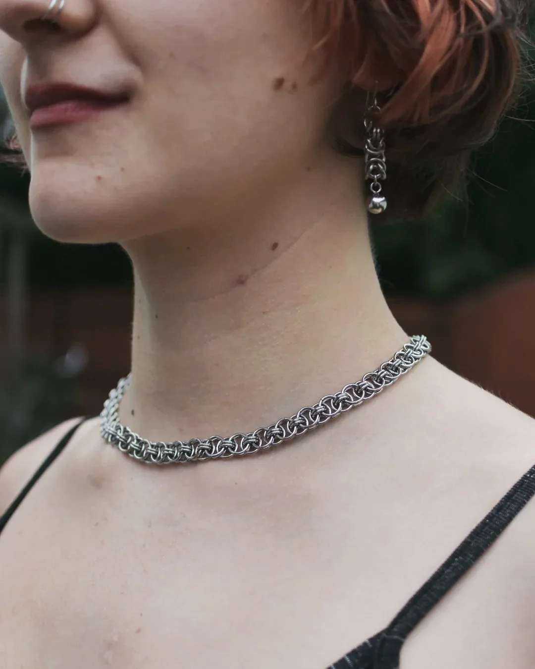 Stainless Steel Celtic Helm Chain Maille Necklace