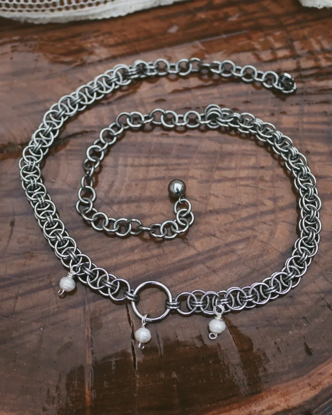 Stainless Steel Celtic Helm Chain Maille Necklace