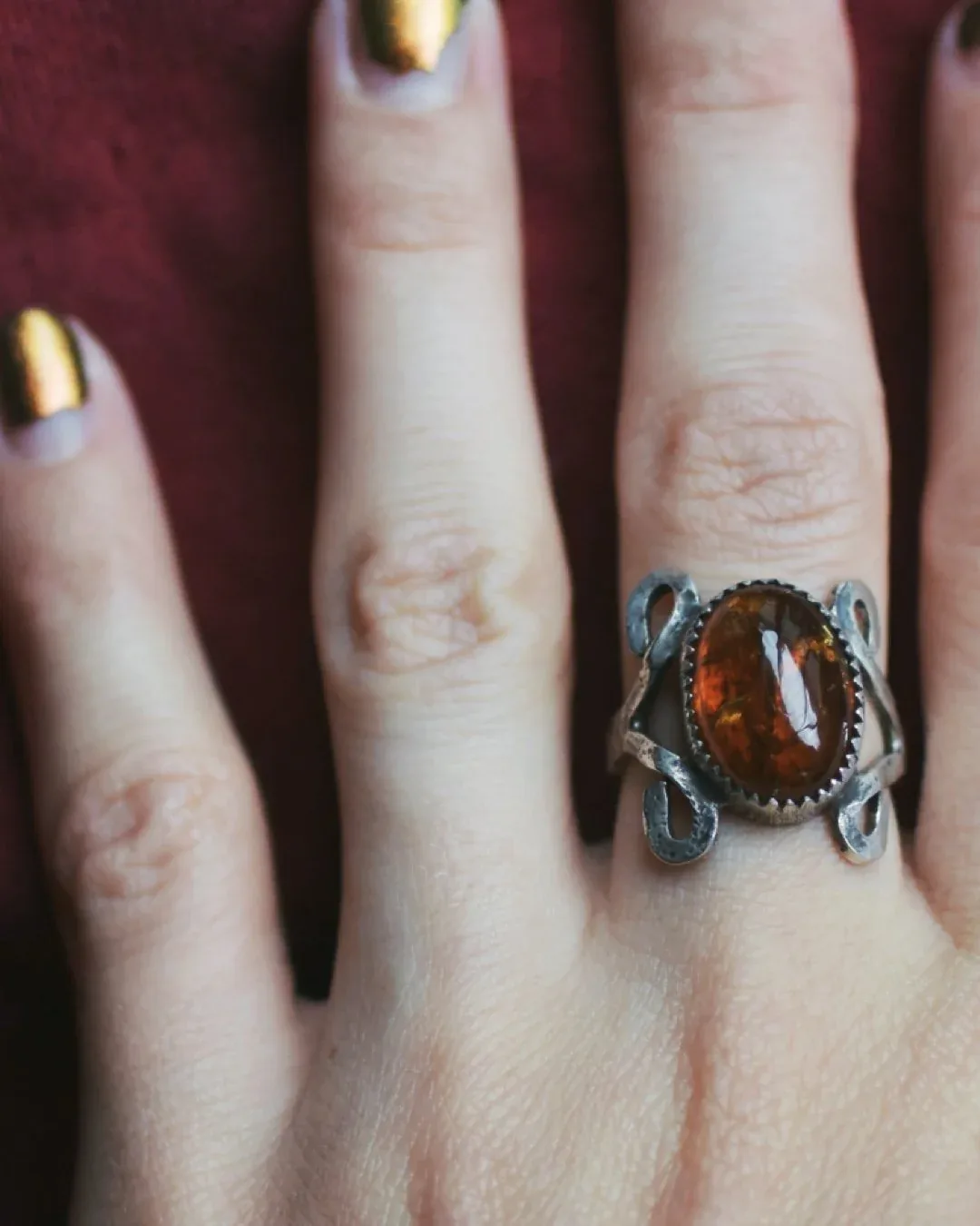 Hessonite Garnet Helias Ring- Size 5