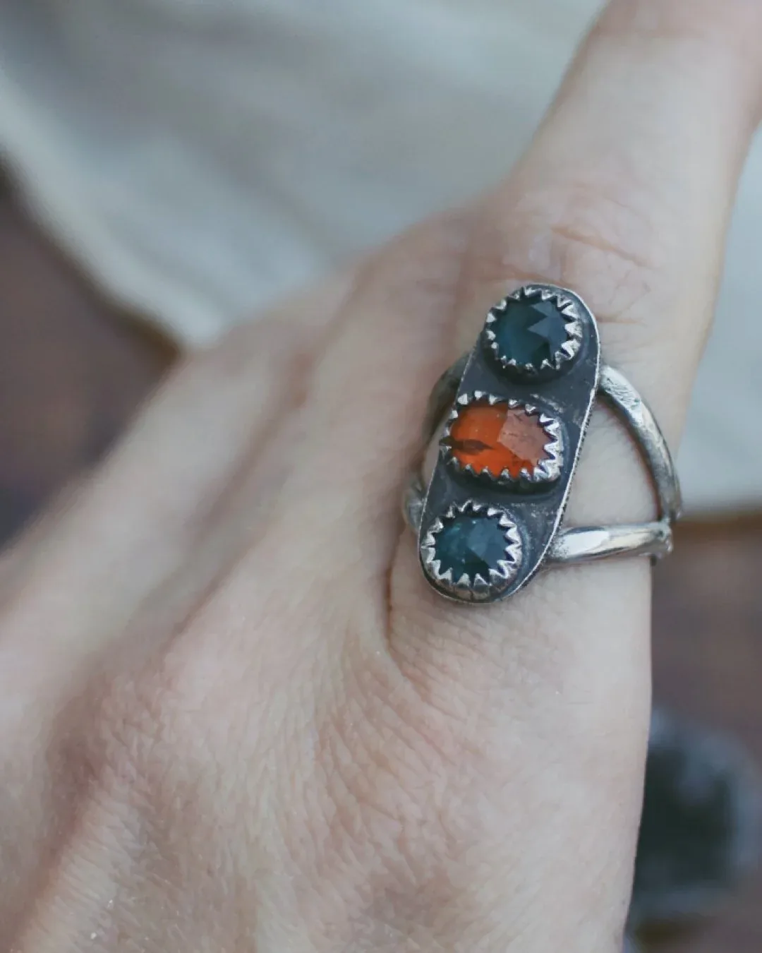 Hessonite Garnet Helias Ring- Size 5