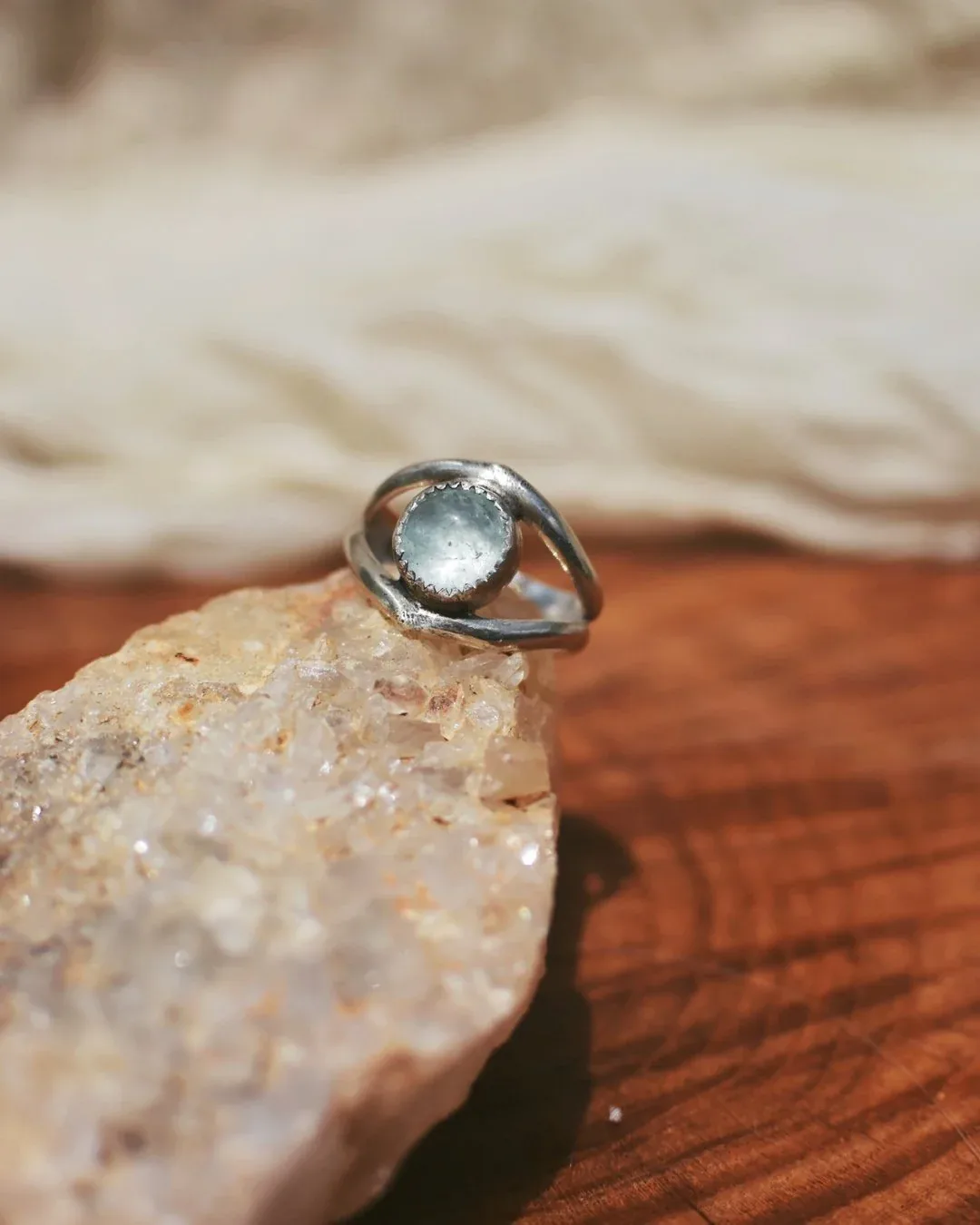 Aquamarine ‘Guardian’ Ring- size 6.25