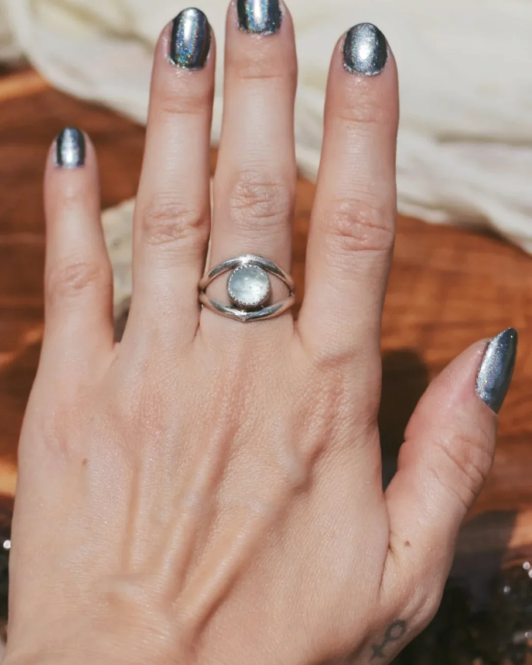 Aquamarine ‘Guardian’ Ring- size 6.25