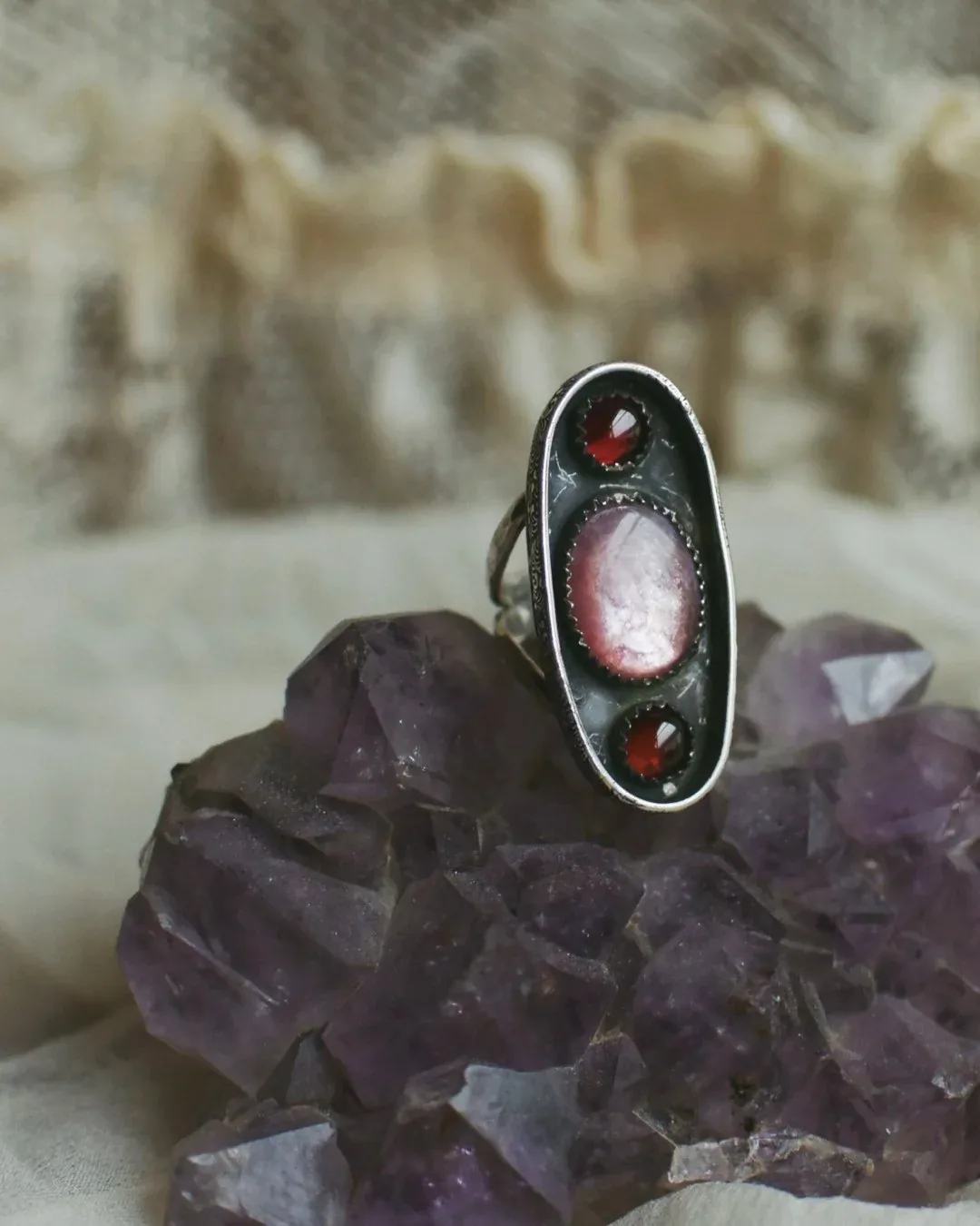 Lepidocrocite and Moon ring- Size 7.5