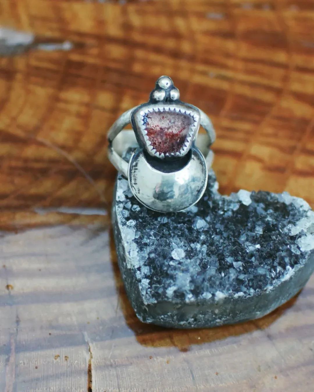 Lepidocrocite and Moon ring- Size 7.5