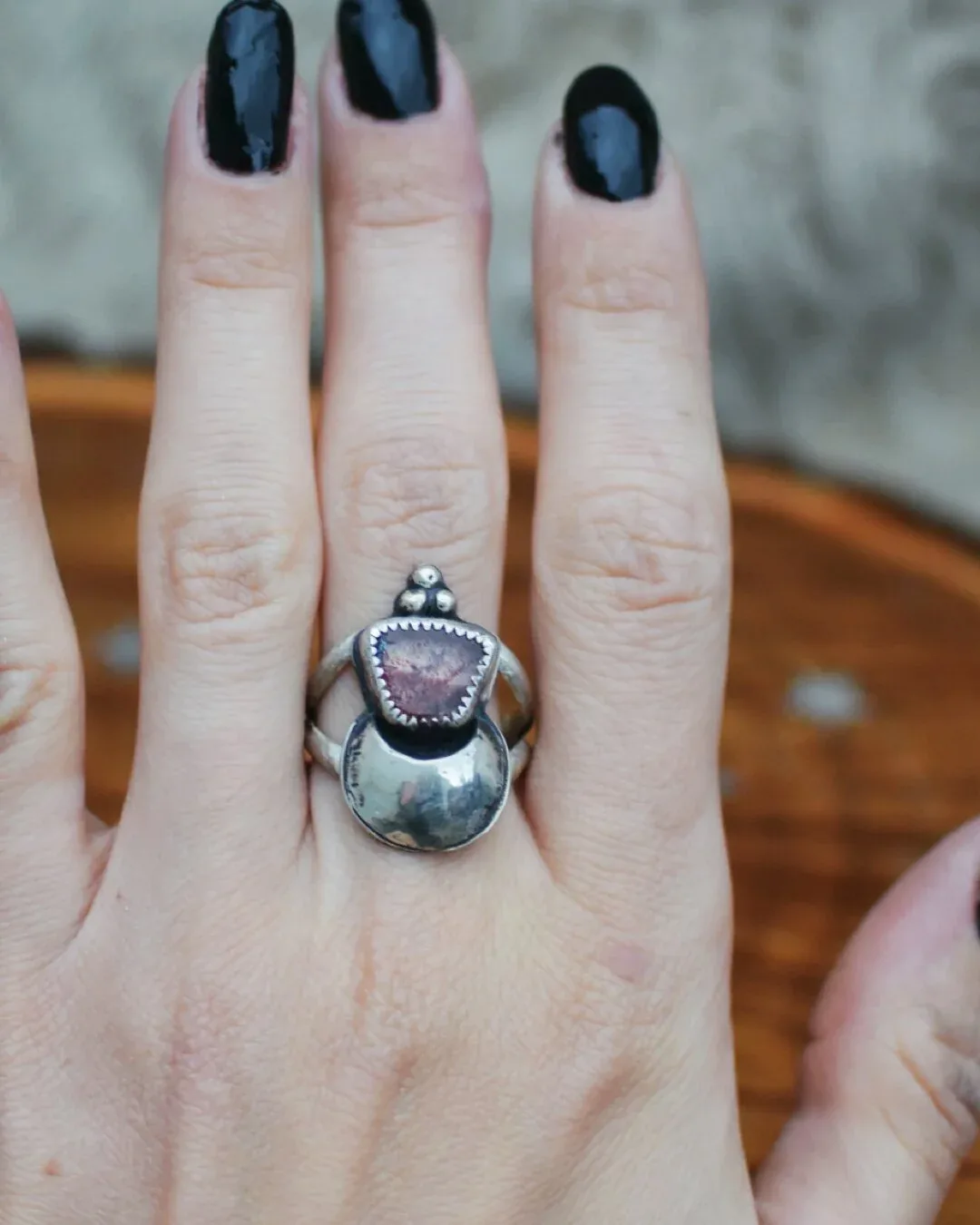 Lepidocrocite and Moon ring- Size 7.5