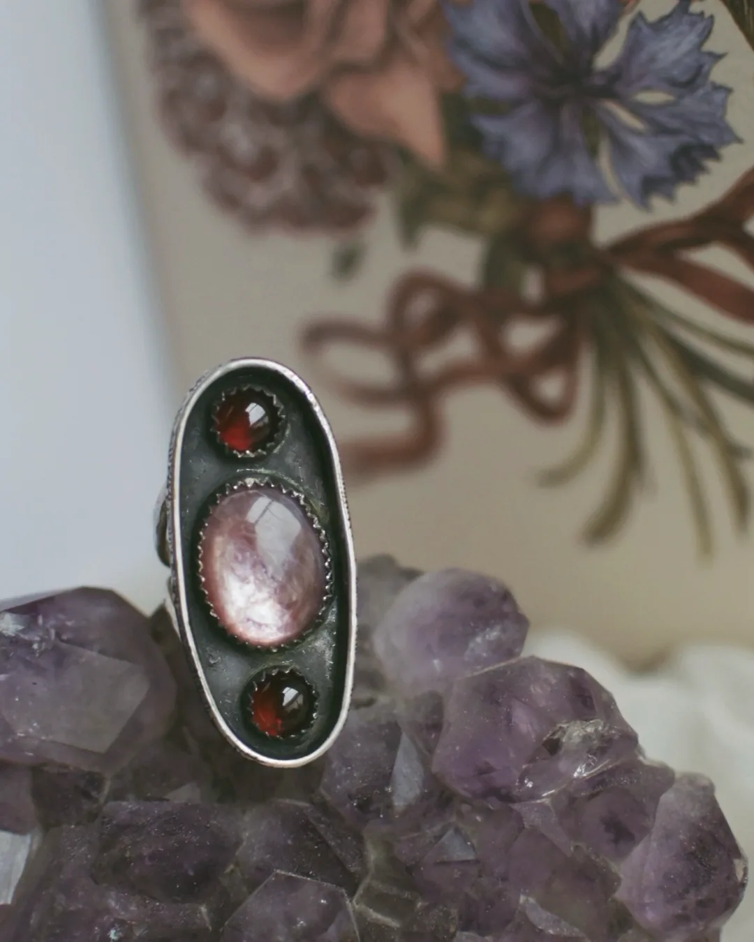 Lepidocrocite and Moon ring- Size 7.5