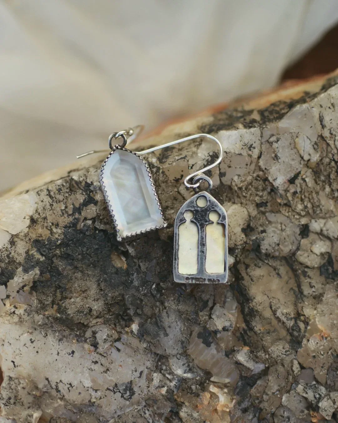 Peridot Branch and Chain Earrings