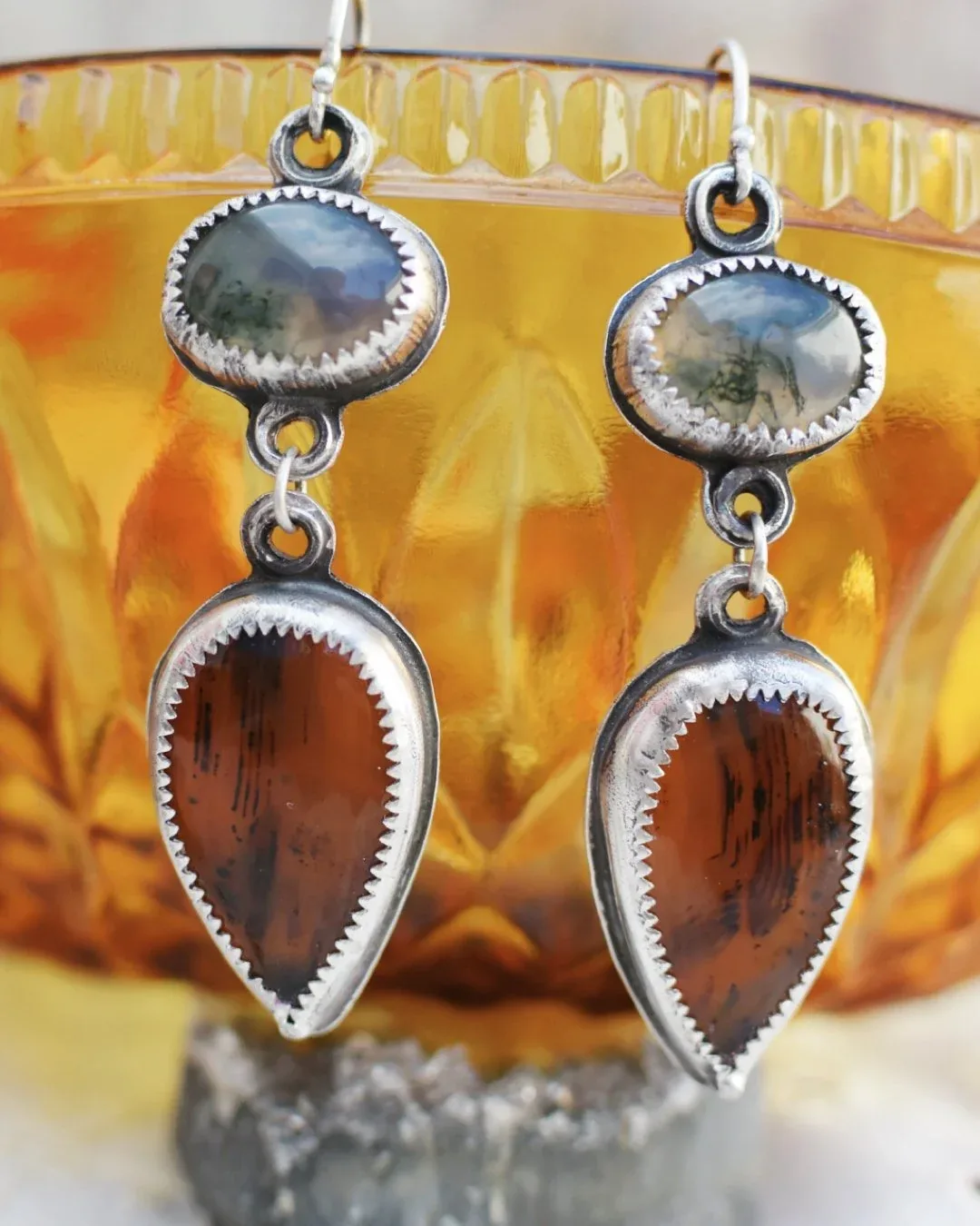 Moss and Montana Agate earrings