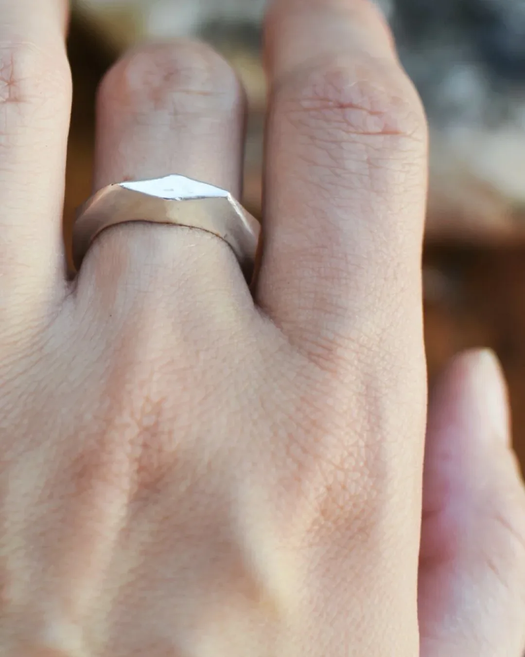 Harlequin Carved Signet Ring- size 5.5