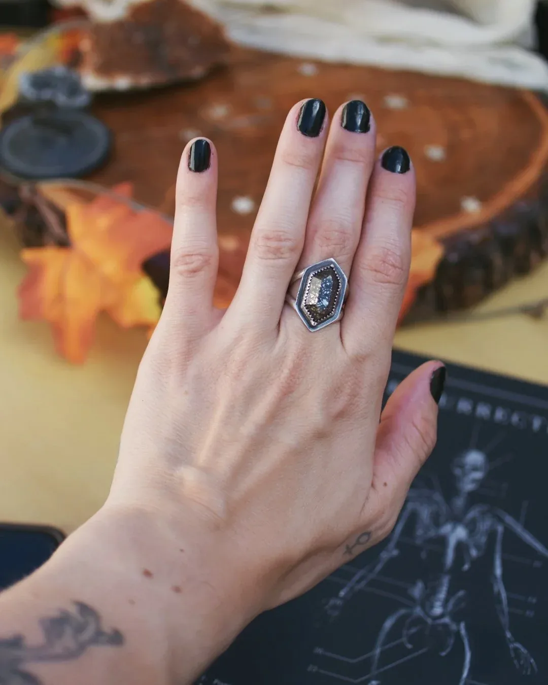 Lunar Face with Moonstone Ring- Size 5.5