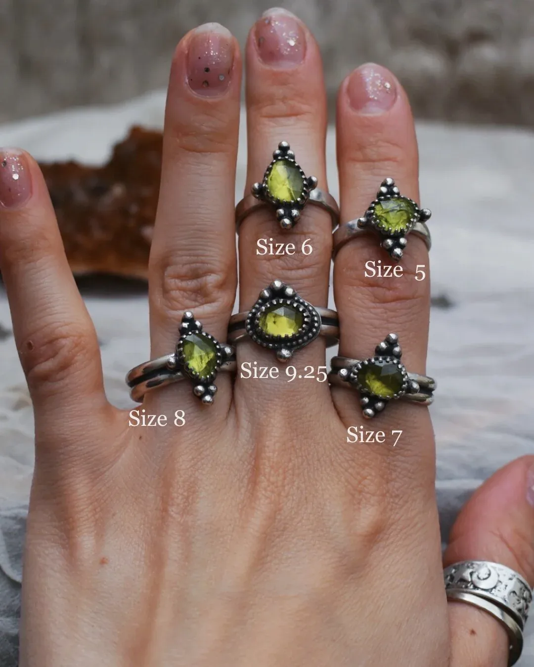 Peridot Beaded Ring