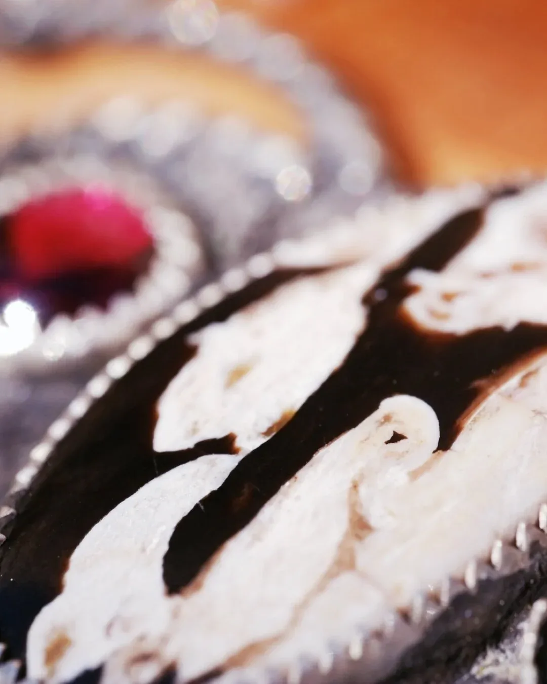 Peanut Wood and Garnet Necklace- Hecate Collection