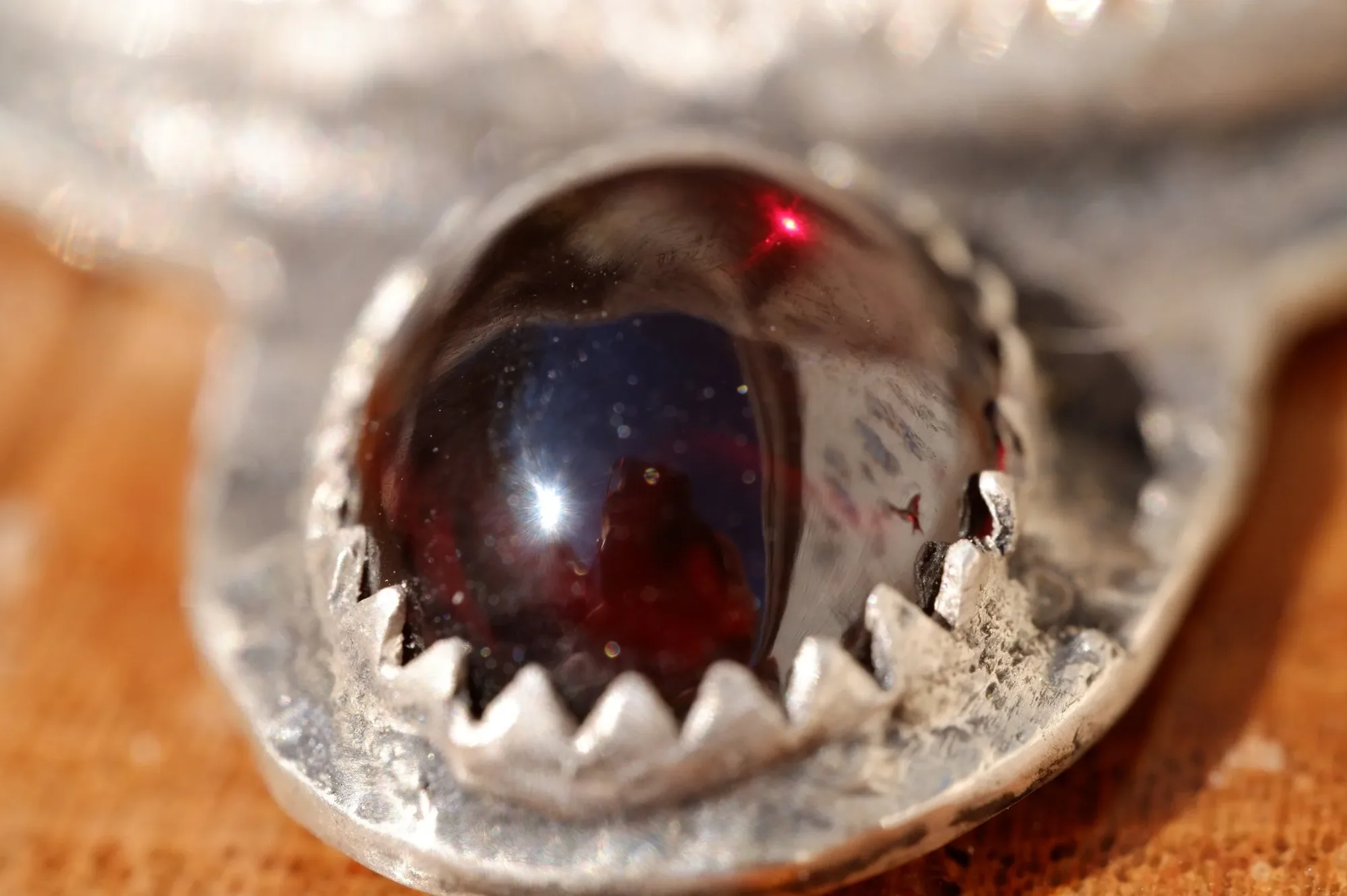 Peanut Wood and Garnet Necklace- Hecate Collection