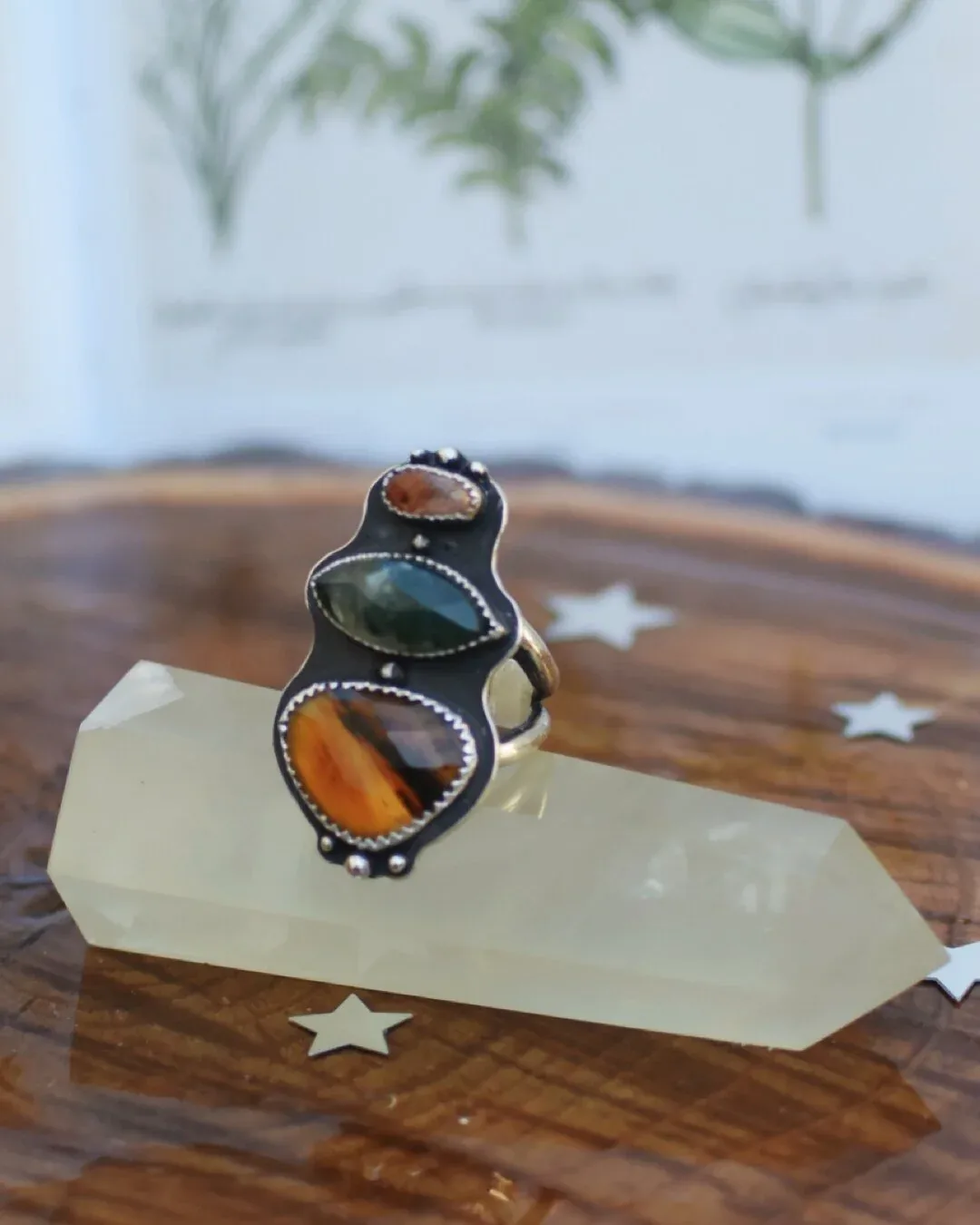 Montana & Moss Agate Statement Ring-size 9