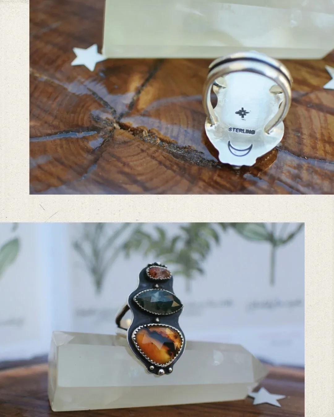 Montana & Moss Agate Statement Ring-size 9