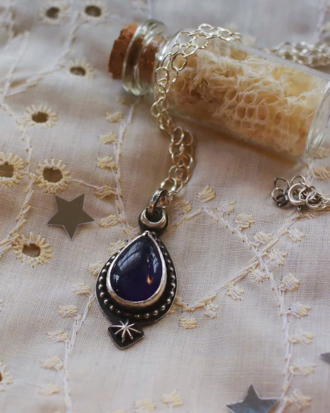 Dark Purple Amethyst Celestial Necklace