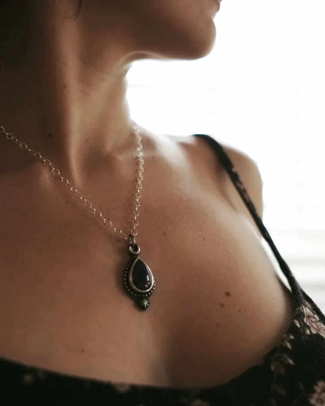 Dark Purple Amethyst Celestial Necklace